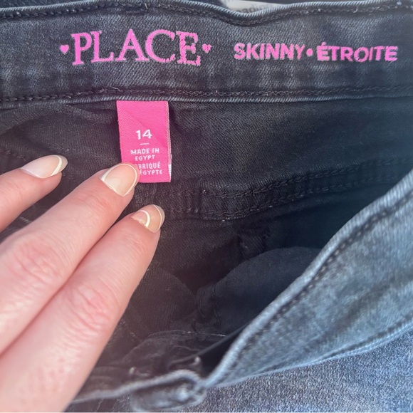 Place Skinny Jeans - Charcoal and Pink - Picture 2 of 9